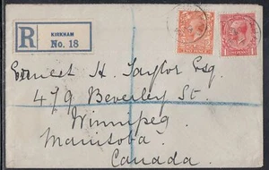 Gran Bretaña - 24 de enero de 1916 cubierta registrada a Canadá - Imagen 1 de 1