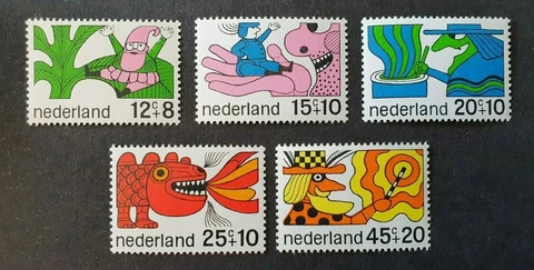 1968 NETHERLANDS NEDERLAND SET CHILD WELFARE FAIRY TALES VF MNH Cover