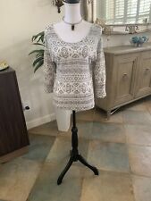 Kohl's Sz M/L Blk&White Layered Look Sweater w/Attached Blouse Underneath