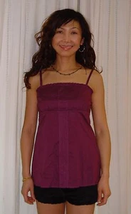 "Esprit Collection" 100% Cotton Purple Tank Top Side Zip, Size L - Bild 1 von 10