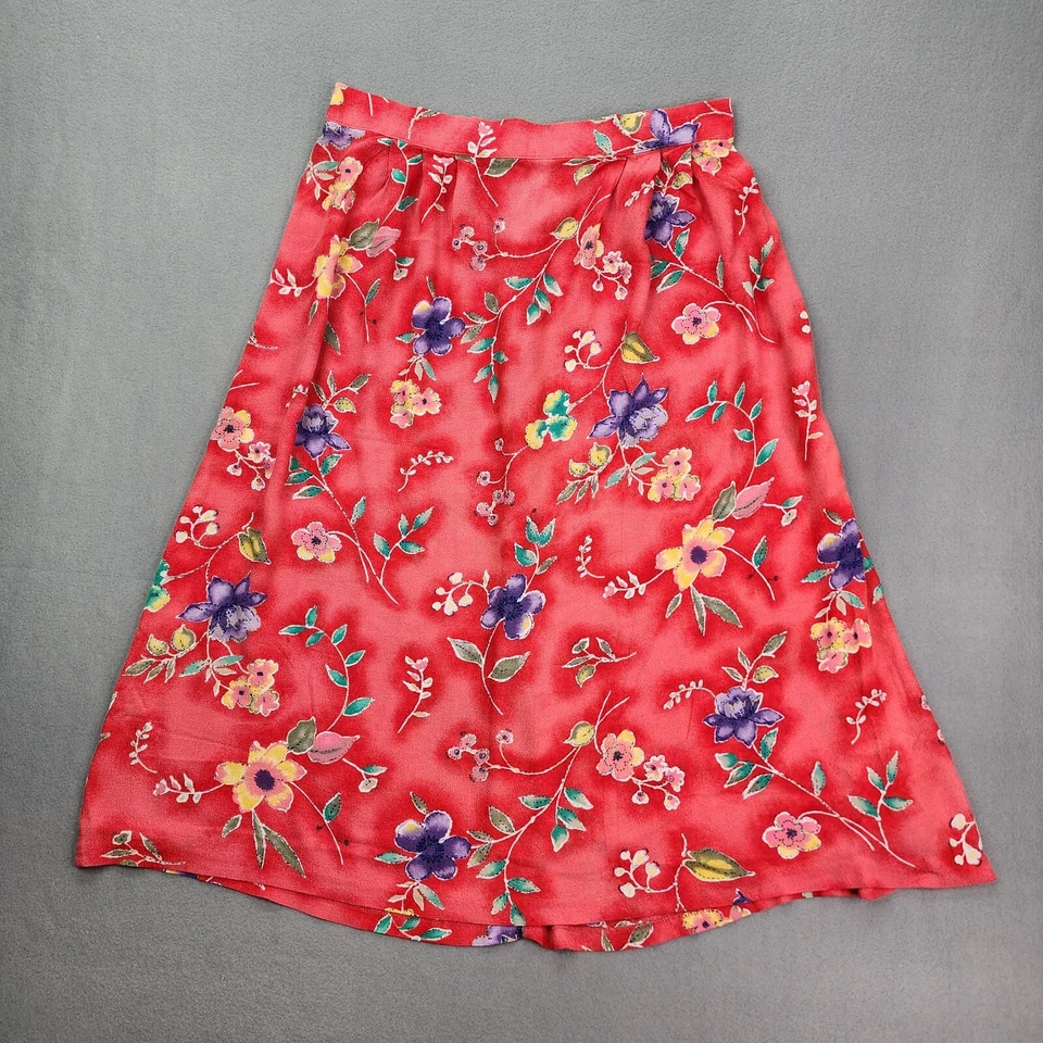 Falda Vintage Mujer XL Roja Floral Pull On Maxi Prairie Cottagecore Años 90 Y2K Foto 1 de 4