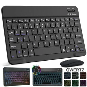 Bluetooth Beleuchtete Tastatur QWERTZ für Xiaomi Pad 5 6 Pro Redmi SE 11 10.61 - Bild 1 von 65