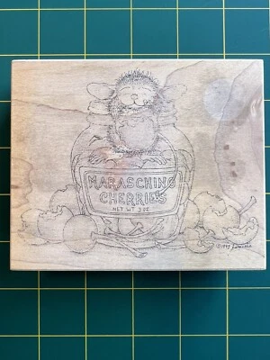 Stampa Rosa House Mouse 220 Cherries Jubilee Mudpie In Cherry Jar Rubber Stamp - Изображение 1 из 4