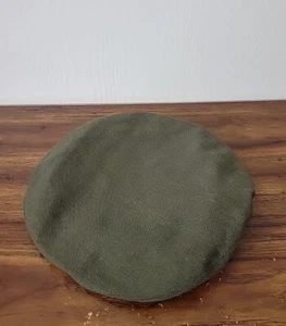 Cappello Berretto Lana Militare Vintage Verde Oliva Old Aval Servizio Uniforme 10,75" - Foto 1 di 4