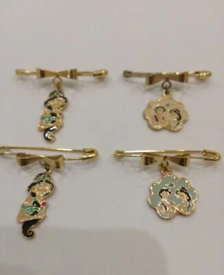 SPILLA   " aladin "   argento dorato    800 %     - Immagine 1 di 3