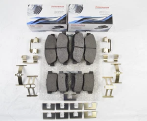 Asianautos Ceramic Front and Rear Brake Pads W/Hardware For Honda Civic 06-11 - Picture 1 of 4