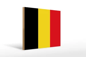 Holzschild Flagge Belgiens 40x30 cm Flag of Belgium Deko Schild wooden sign - Picture 1 of 5
