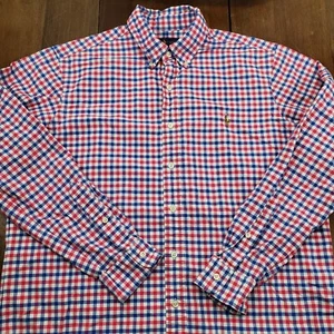 Ralph Lauren Mens Large Pink Plaid Button Down Long Sleeve Shirt Flannel Check - Picture 1 of 13