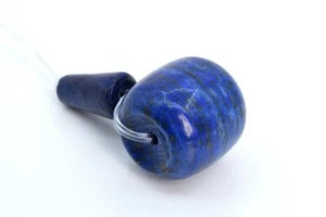 Cuentas de gurú de lapislázuli azul profundo de 20x19 mm 3 agujeros piedras preciosas naturales - Imagen 1 de 3