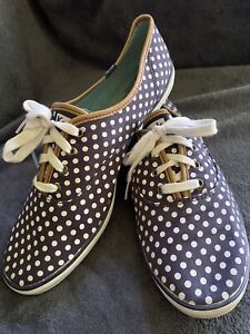 KEDS Navy Blue & White Polka Dot Canvas Tennis Shoes Sneakers, Women's Size 11