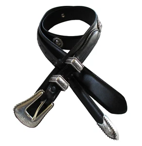 Cinturón Ranger Vintage Cuero Genuino Para Hombre 38 (45" x 1 y 1/2") Conchos Gorpcore - Imagen 1 de 12