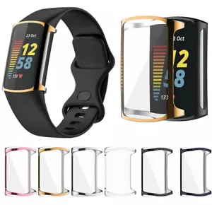 Slim Soft TPU Full Screen Protector Watch Case Cover Shell For Fitbit Charge 5 - Picture 1 of 13