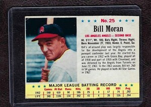 1963 Post Cereal #25 Bill Moran, Los Angeles Angels, VG-EX!