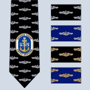 Senior Chief Petty Officer CSPO E8 Submarine Necktie Tie SS SSN SSBN Dolphins - Picture 1 of 1