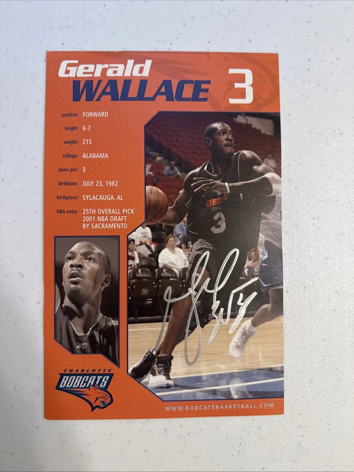 Подписанная карточка Джеральда Уоллеса с Charlotte Bobcats - Изображение 1 из 1