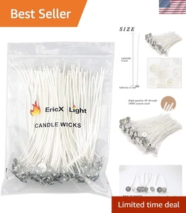 Luxus 6" Raucharme Baumwolle Kerzendochte - 100er Pack zum Selbermachen Kerzenherstellung - Bild 1 von 9