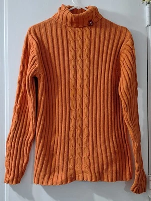 Suéter de Colección Y2K Guess Jeans Acanalado Cuello Alto Pequeño Gorpcore Tejido con Cable Logo Foto 1 de 4