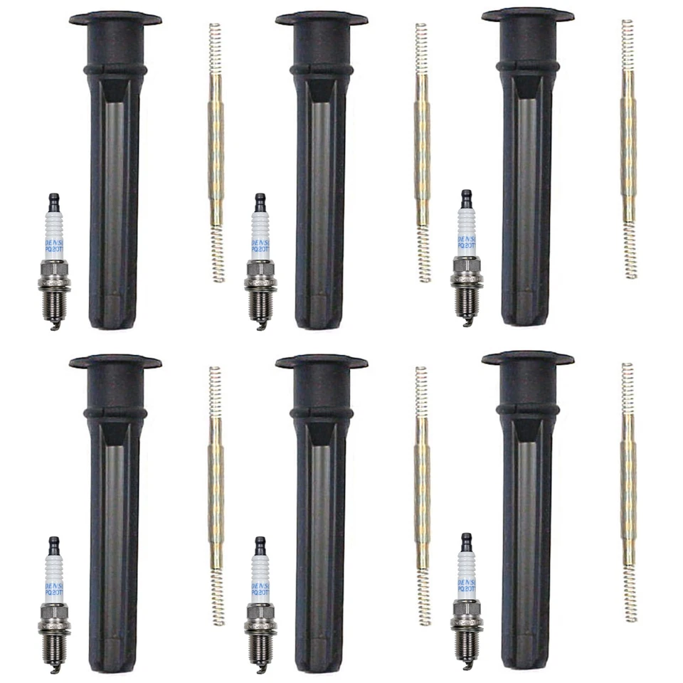 Denso 6 Platinum TT Spark Plugs 6 Coil Boots Kit for Plymouth Prowler Base V6 - Image 1 of 1