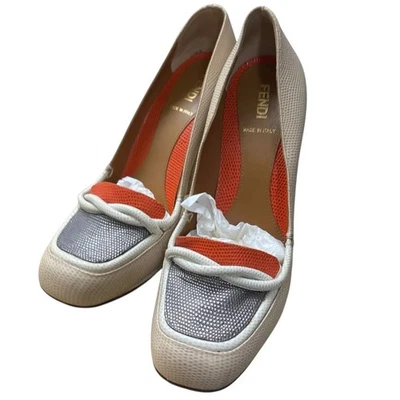 Auténticas bombas FENDI color combinación tamaño 38 1/2 tacón 9 cm - Imagen 1 de 4