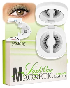 LASHVIEW Lush Vine Magnetic Eyelashes Kit & Applicator - NO GLUE Reusable Lashes - Picture 1 of 8