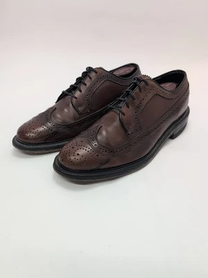Zapatos Oxford FLORSHEIM Vintage Para Hombre Alas Largas Punta de Ala Guijarro Marrón 10D Foto 1 de 4