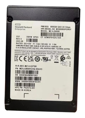 HEWLETT PACKARD / SAMSUNG PM1655 800GB MO000800PZWSF - Image 1 of 3
