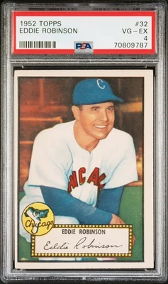 1952 Topps #32 Eddie Robinson PSA 4 - Image 1 of 2