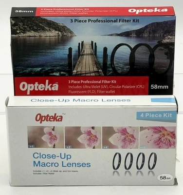 Opteka  58mm 4pc Close-Up Macro & 3-Piece Professional UV Filter Kit Camera Lens - Image 1 of 4