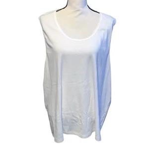 C.S.T. Camiseta sin mangas deportiva vintage blanca pura talla grande 5X nueva sin etiquetas - Imagen 1 de 6