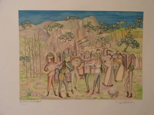 G.Silva "Verdiales" singing for Los Santos Inocentes (Malaga)original lithograph - Picture 1 of 1