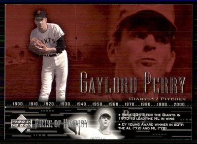 2002 Upper Deck Piece Of History #71 Gaylord Perry San Francisco Giants - Image 1 of 2