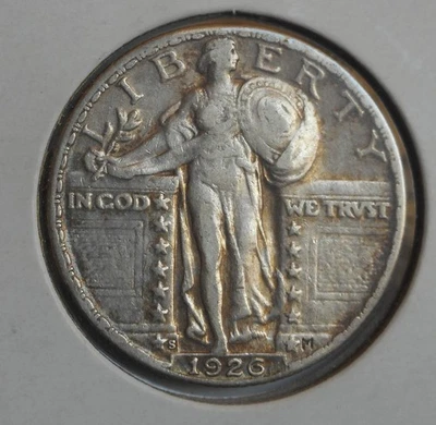 1926-s . Standing Liberty Quarter  .  Ch. XF  .  Choice Extra Fine . Original - Image 1 of 2