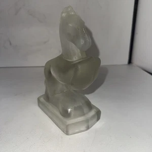 L.E. Schmiede Aufzucht Pferd Buchstütze Figur Klarglas Art Deco Vintage  - Bild 1 von 7