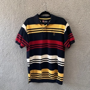 Vintage Ralph Lauren Chaps Herren Oberteil Medium Polo Kurzarm Gestreiftes Hemd Multi - Bild 1 von 9