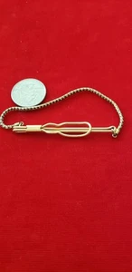 Vintage Tie Bar With Chain 1/20 12K Gold Filled - Picture 1 of 2