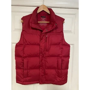 L.L.Bean Down Puffer Vest Water Repellent Lightweight Padded Red S Gorpcore Camp - Picture 1 of 10