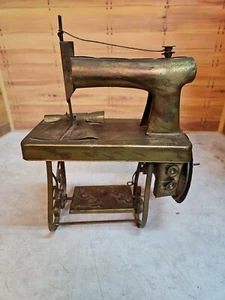 Vintage Brass Copper Metal Art Sewing Machine Music Box; Music Works - Picture 1 of 13