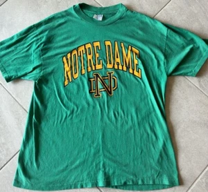 CHAMPION Vintage Green Short Sleeve NOTRE DAME T SHIRT SIZE XL MADE IN USA - Picture 1 of 2