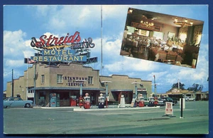 Streid's Motel Restaurant Standard Oil Station Route 66 Bloomington IL Postcard - Picture 1 of 2