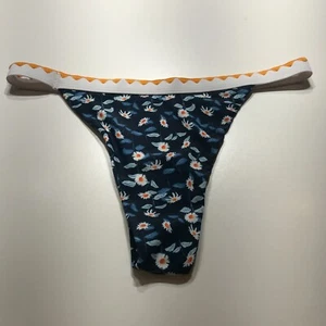 Zaful Bikini Bottom Womens Size 6 Floral Print NEW String Triangle Blue Floral - Picture 1 of 10
