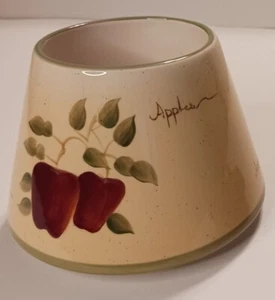 Home Interiors Candle Jar Shade/Topper-Apple Orchard 4” Ceramic -2.5" candle end - Picture 1 of 4