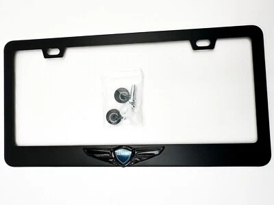 SATIN BLACK Genesis Wing License Plate Frame Stainless Steel - Image 1 of 4