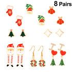 8 paires de boucles d'oreilles de vacances boucles d'oreilles pour cloche jingle de Noël