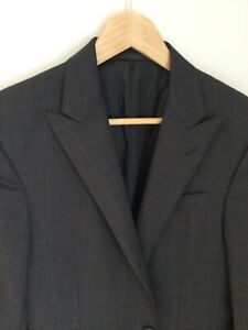 Ralph Lauren Men's Charcoal Windowpane  Plaid Blazer Sport Coat Jacket 38R Mint