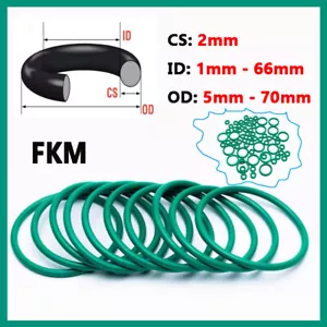 O-Ringe Dichtringe Dichtungsringe Schnurstärke 2mm Innen Ø 1mm-66mm / FKM Oringe - Picture 1 of 11