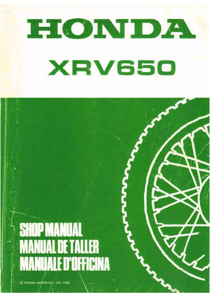 Manuale officina Honda XRV650 Africa Twin - Immagine 1 di 1