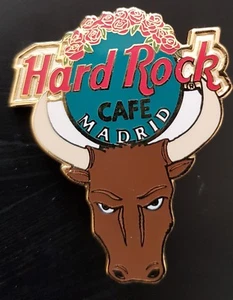 Hard Rock Cafe pin Madrid 2008 Bull's Head under green Logo with Roses LIMITED - Picture 1 of 1