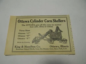 Anuncio de agricultura cueva hombre descabellador de maíz Ottawa King & Hamilton Co. de colección de la década de 1920 - P31 - Imagen 1 de 2