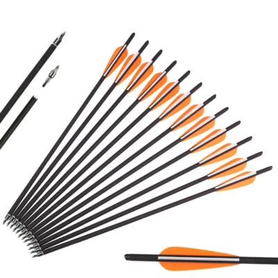 12 piezas pernos de ballesta de carbono de 20 pulgadas media luna leva OD 8,8 mm flechas para caza Foto 1 de 4