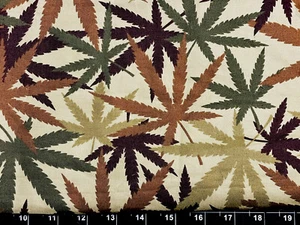 Tina Scrap 9"x21" Cannabis 420 Marijuana Camo Camouflage Pot Weed Cotton Fabric - Picture 1 of 1